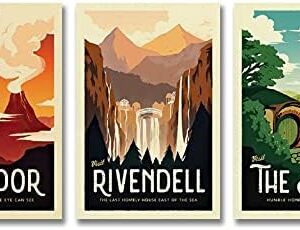 The Lord of The Rings Set van 3 Vintage Posters - 30 x 45 cm