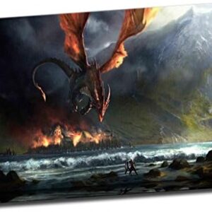 The Lord Of The Rings Smaug Attack Canvasafdruk poster - 61 x 40 cm
